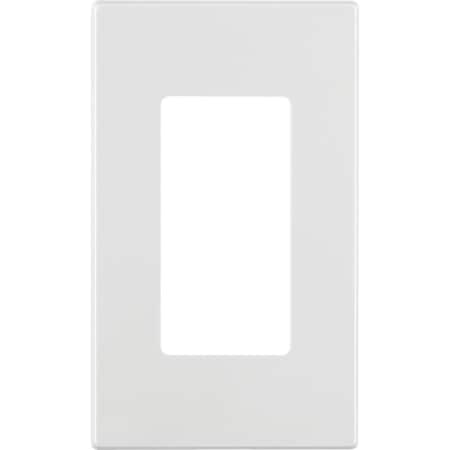 Leviton Decora Plus 1-Gang Poly Carbonate Screwless Decorator Wall Plate, White C42-80301-00W